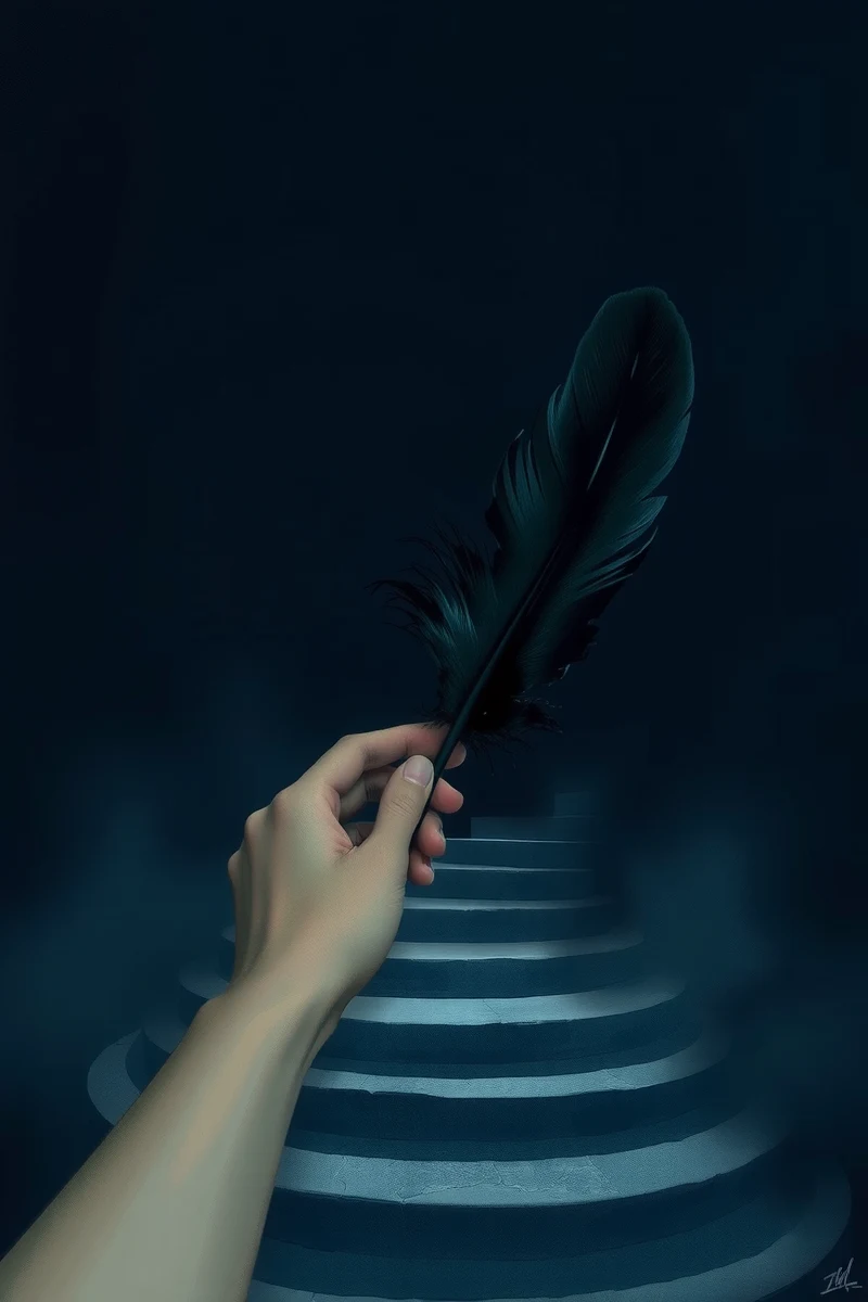 There was only one image — A Black Feather A Beach At Night
