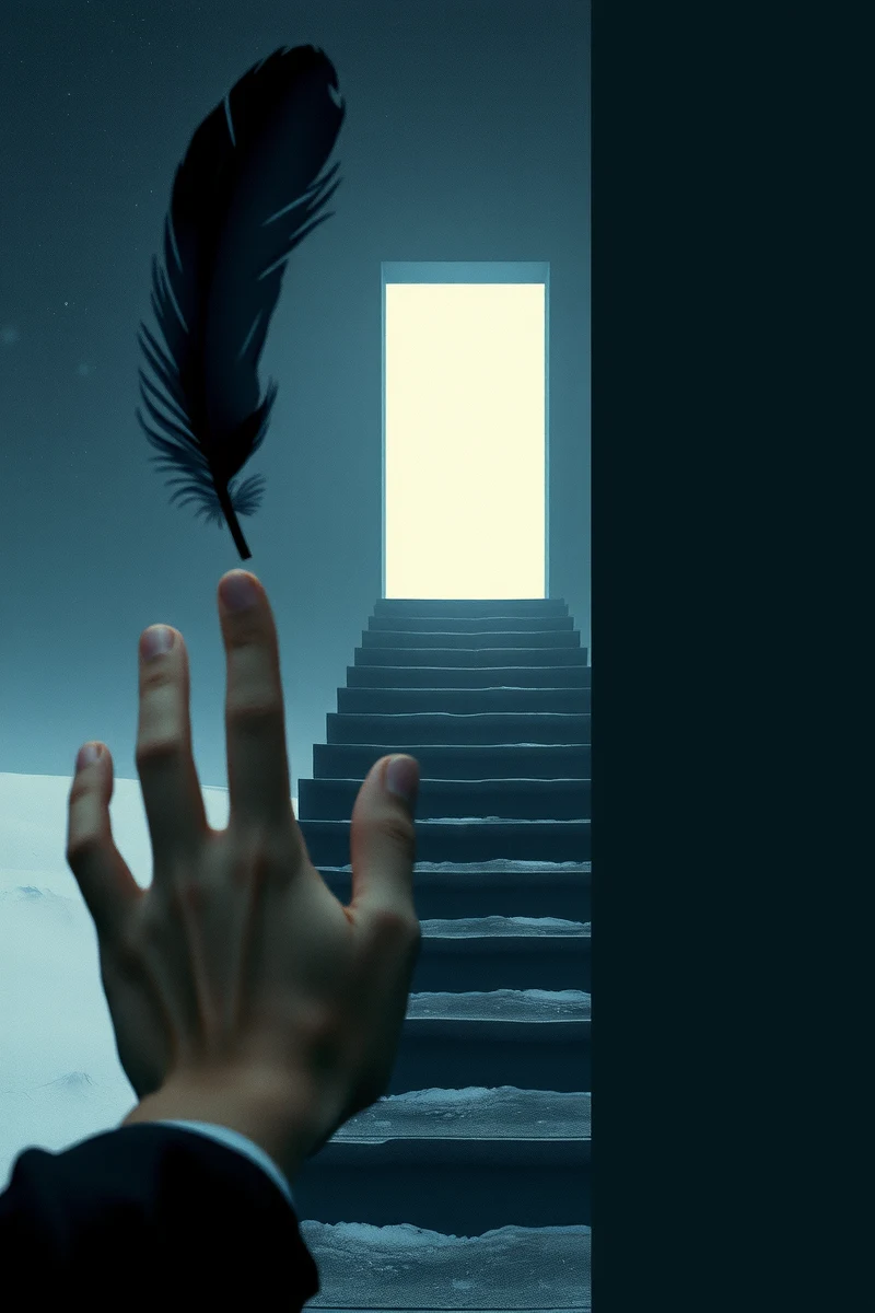 There was only one image — A Black Feather A Field Under Snow