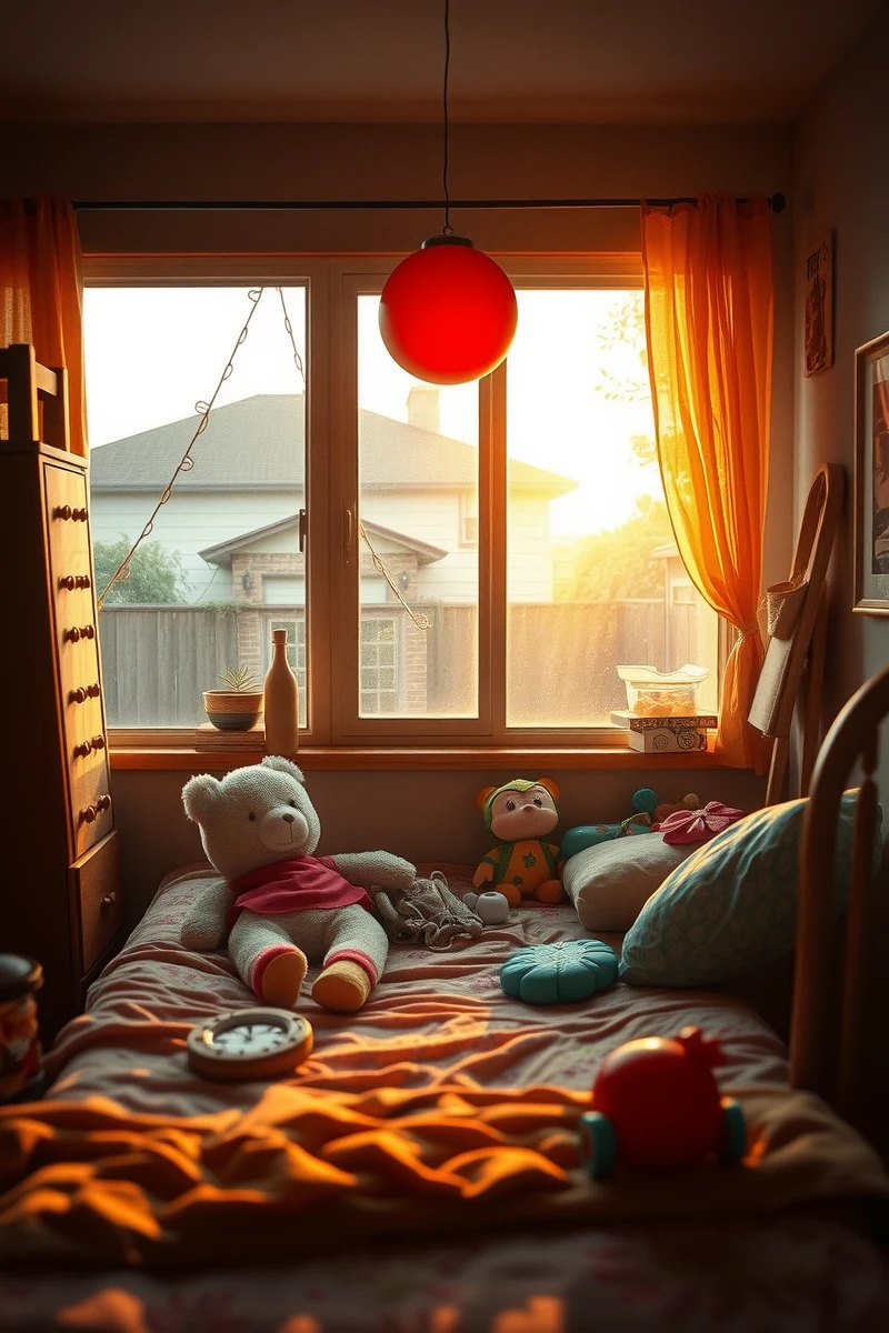 This is one of the first dreams I remember from childhood — A Red Ball The Backyard After Sunset
