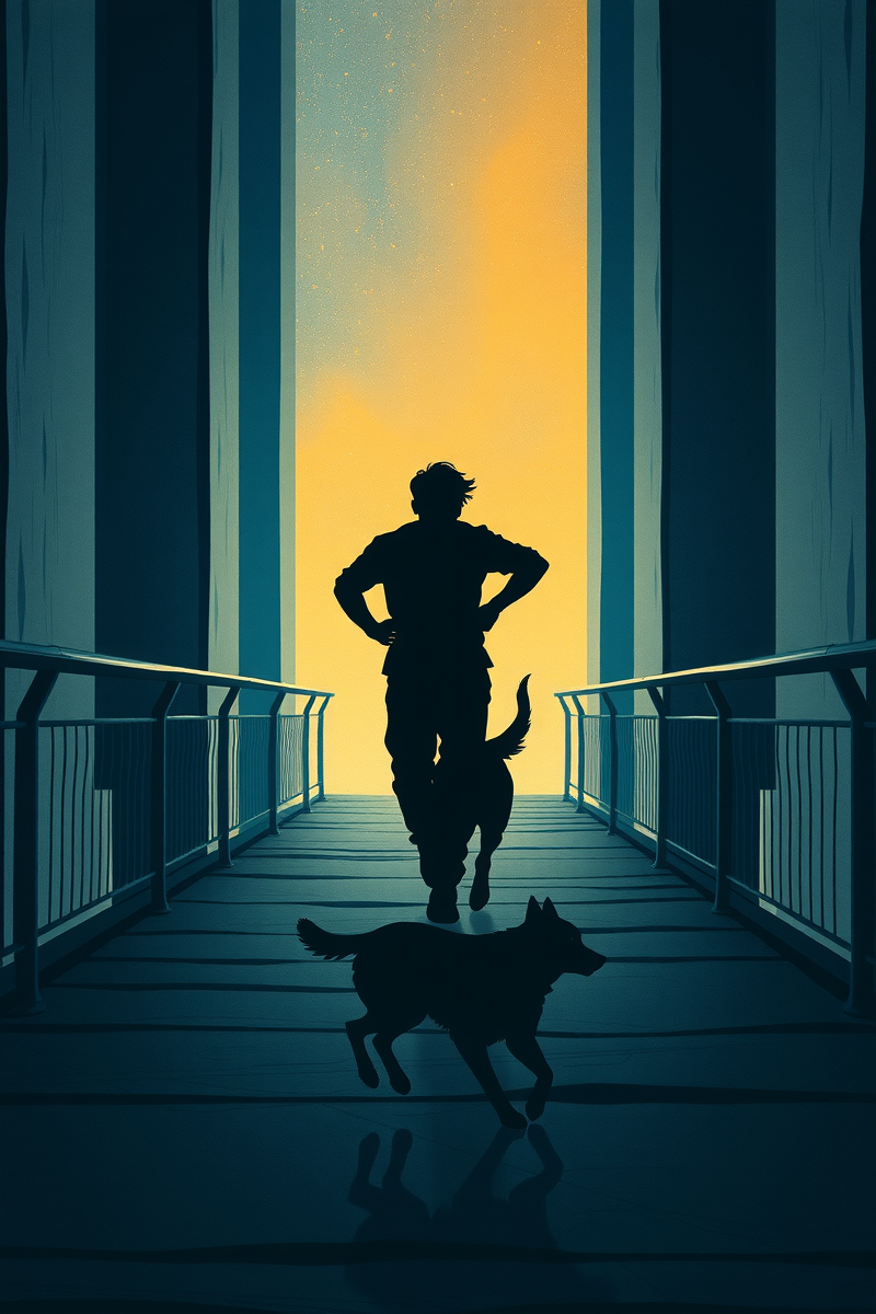 Being Chased by a Dog Across a Bridge