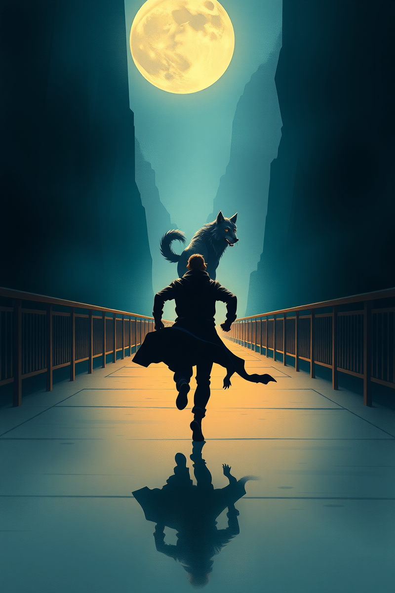 Being Chased by a Wolf Across a Bridge