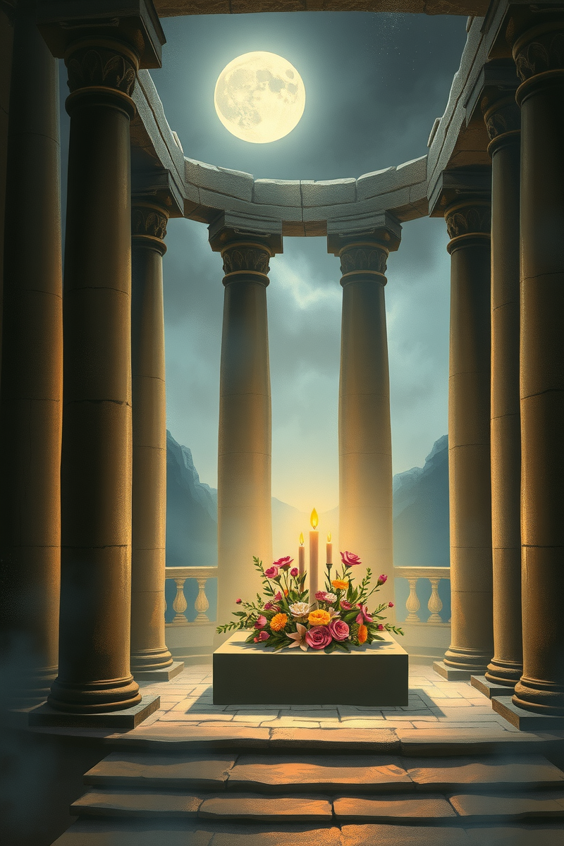 Dream of a Candlelit Altar Holding Flowers