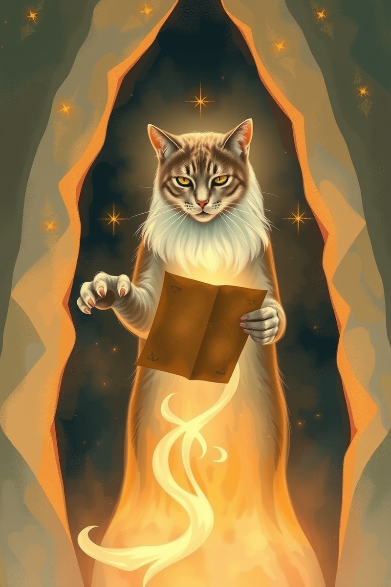 Dream of a Cat Guide Giving a Map