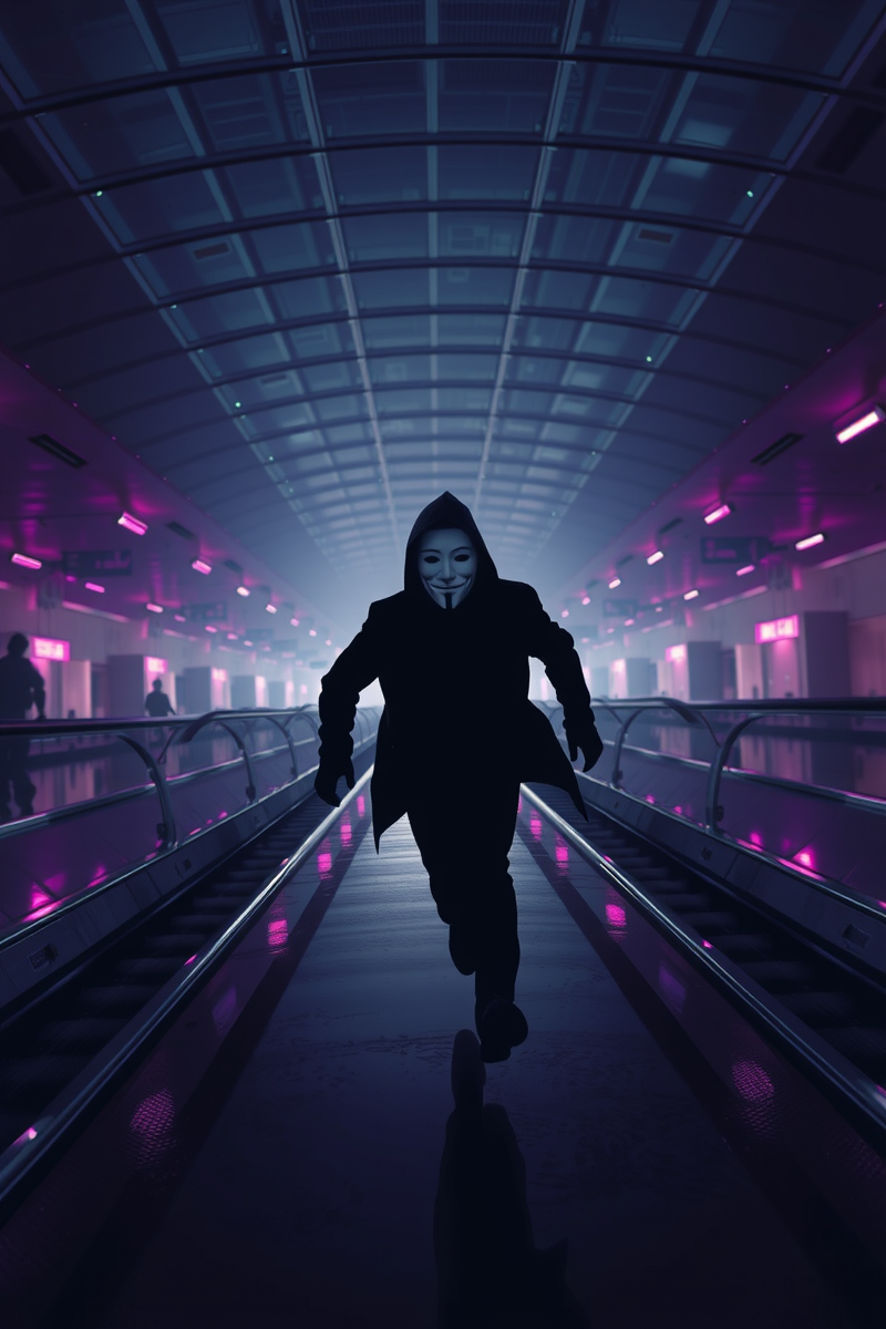 Dream of a Masked Person Through an Airport