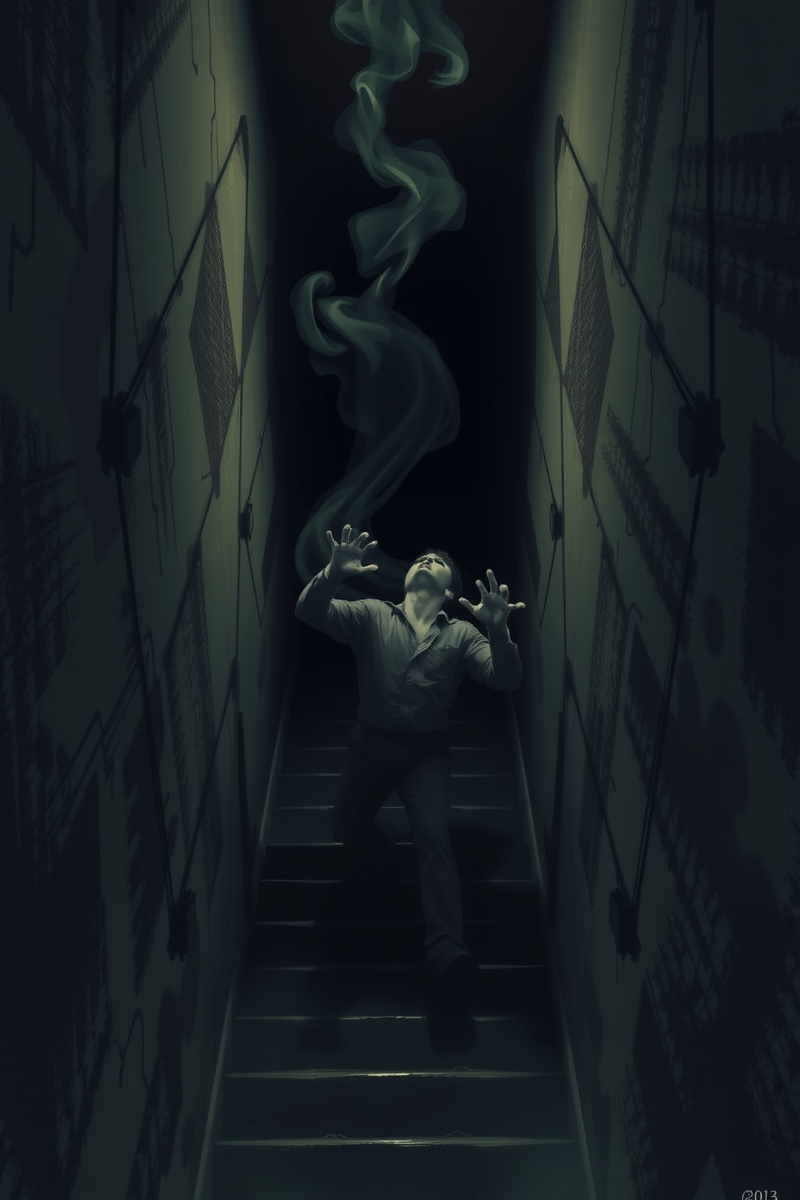 Dream of a Stairwell While Smoke Spreads