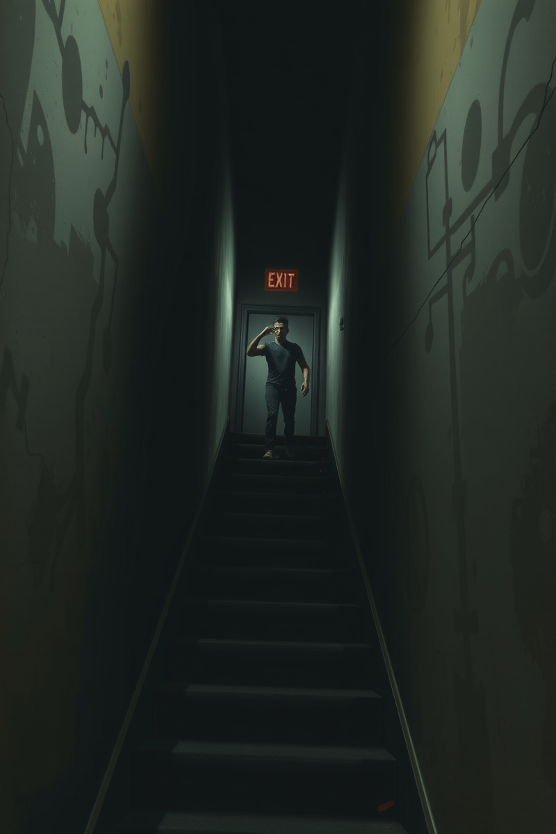 Dream of a Stairwell While the Exit Keeps Moving
