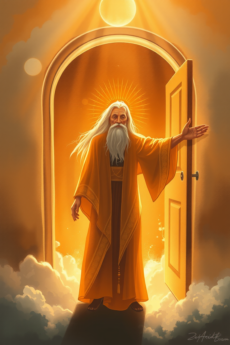 Dream of a Wise Old Man Opening a Door
