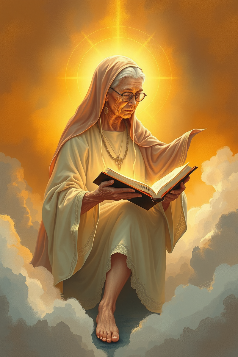 Dream of a Wise Old Woman Giving a Book