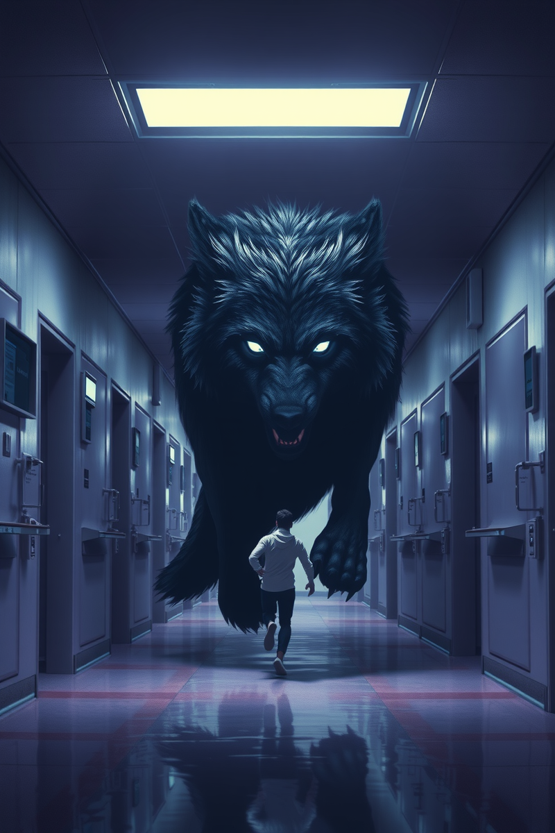 Dream of a Wolf Through a Hospital