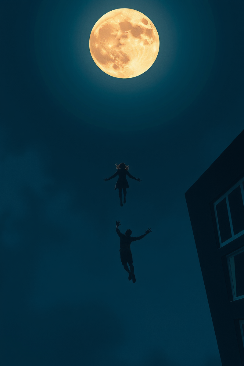 Falling From a Building Under a Full Moon