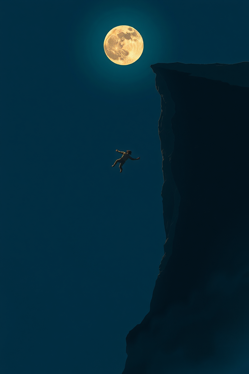 Falling From a Cliff Under a Full Moon