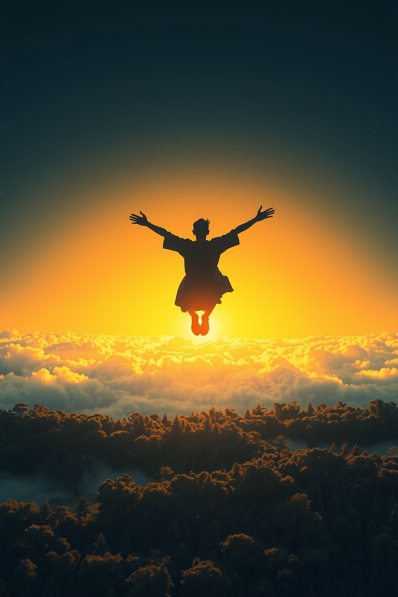 Flying Above a Forest Above a Crowd