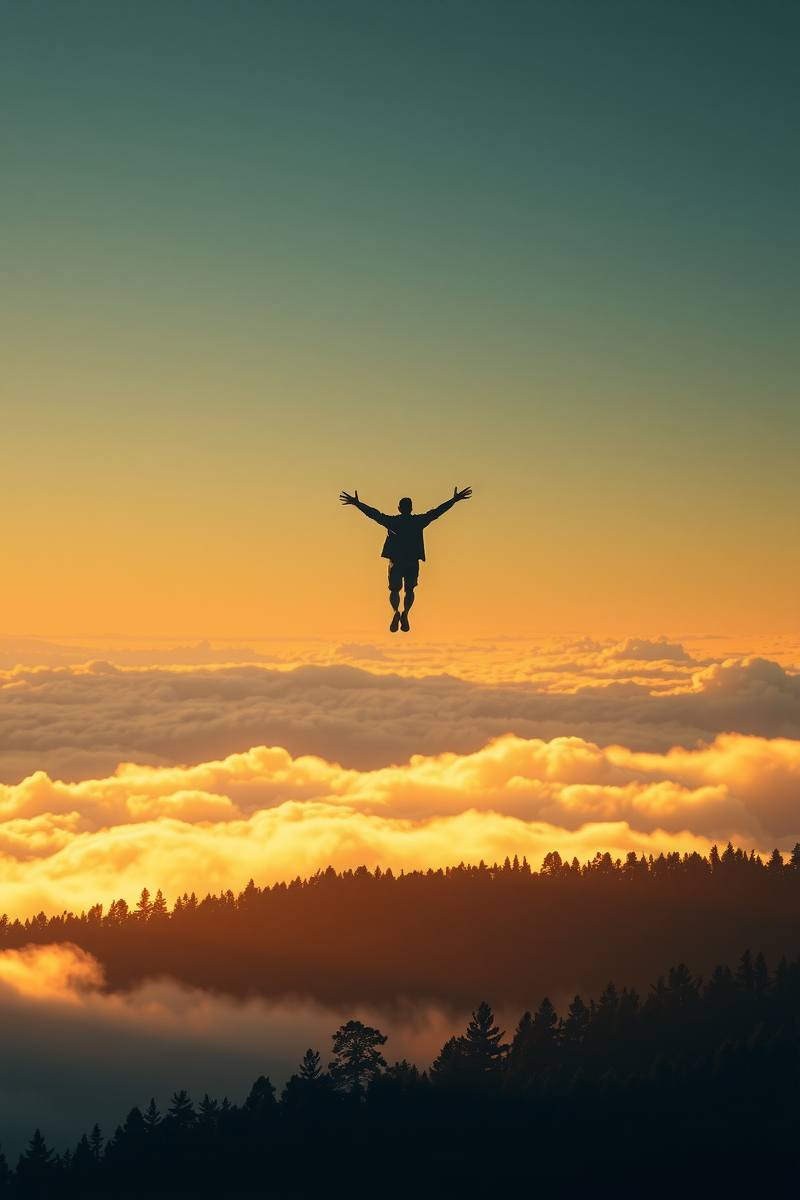 Flying Above a Forest While Escaping
