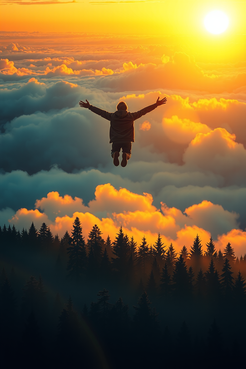 Flying Above a Forest While Everyone Watches