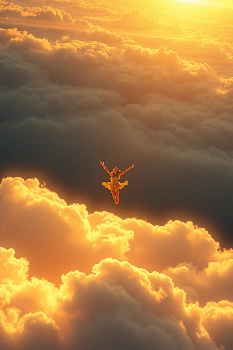 Flying Through Clouds While Escaping