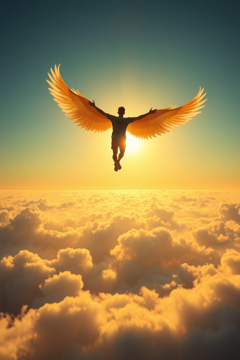 Flying With Wings Into Bright Light