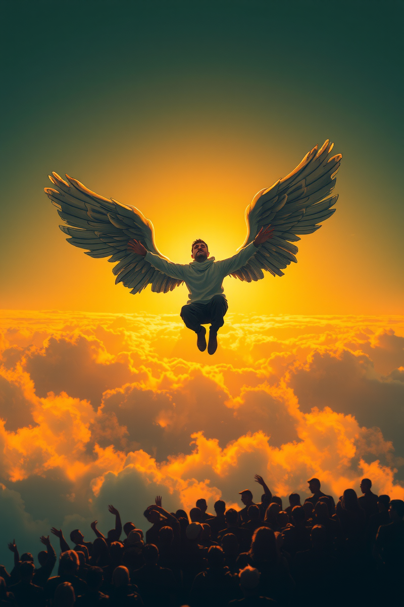 Flying Without Wings Above a Crowd
