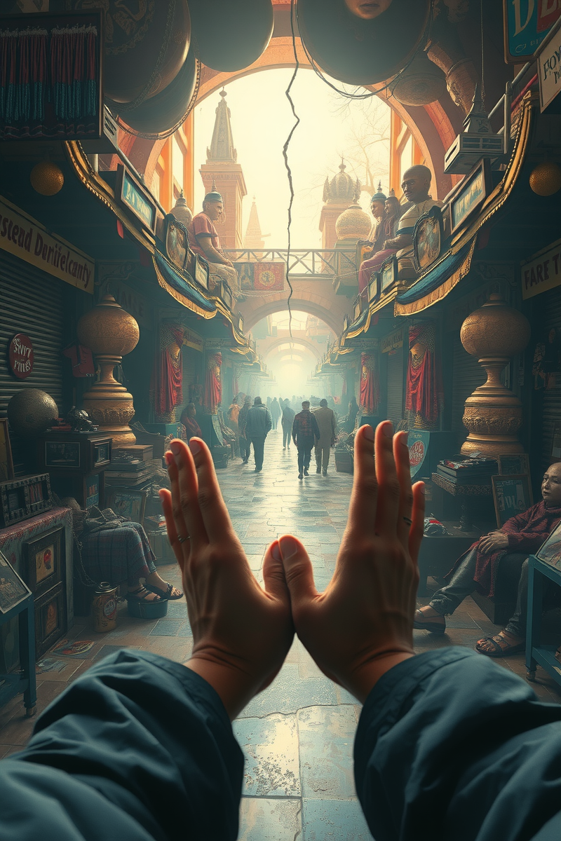 I found myself walking through a place I almost recognized — A Cracked Mirror A Market Of Silent People