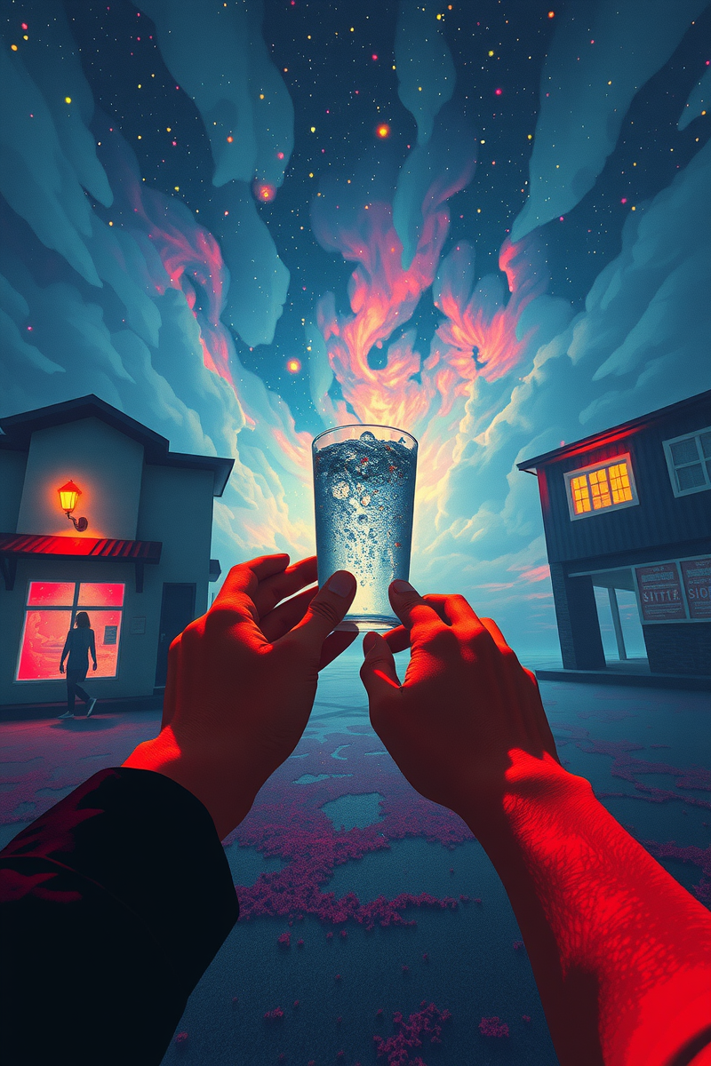 I found myself walking through a place I almost recognized — A Glass Of Water A School At Night