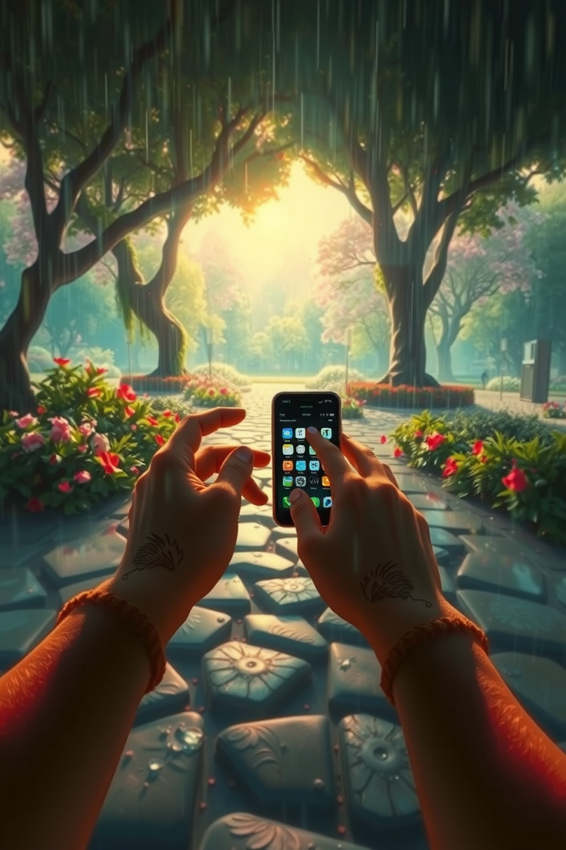 I found myself walking through a place I almost recognized — A Phone With No Signal A Garden After Rain