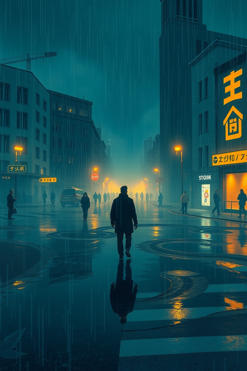Lost in a City During Rain