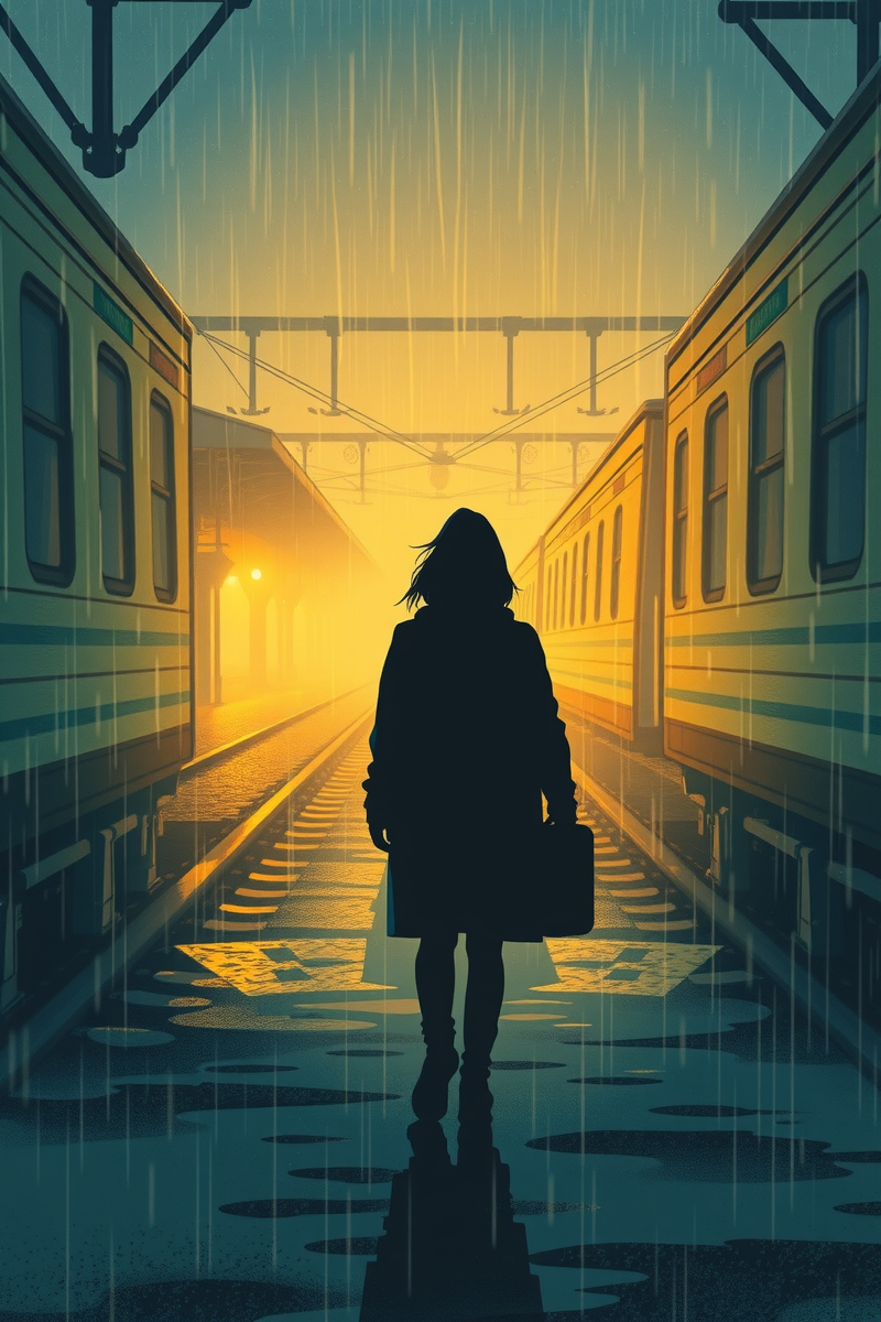 Lost in a Train Station During Rain