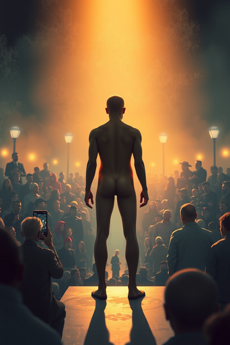Naked in a Crowd Before a Speech