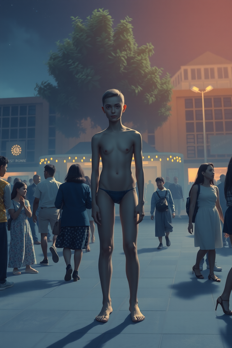 Naked in a Crowd In a Childhood Place
