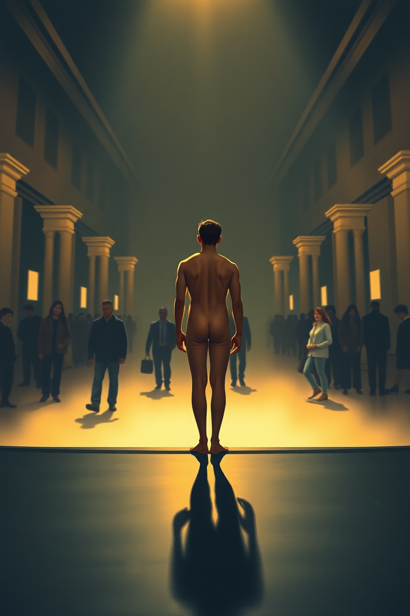Naked on Stage While Trying to Hide