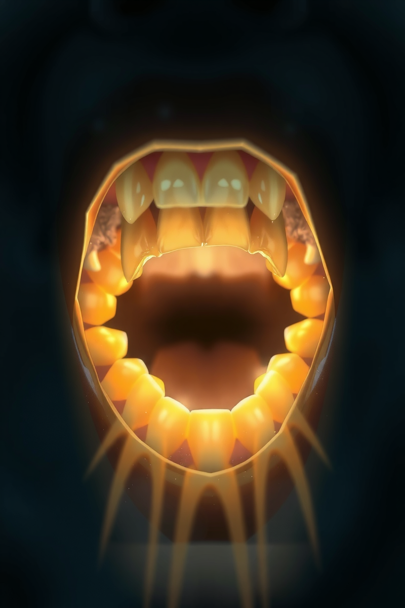 Spitting Out Teeth In a Mirror