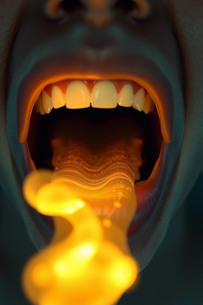 Spitting Out Teeth While Trying to Speak