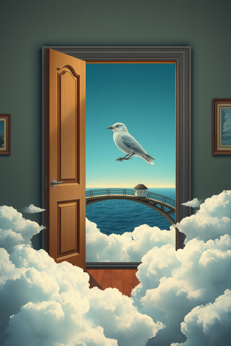 The dream did not have a plot, only a scene — A Bird Made Of Glass On A Bridge Over Clouds