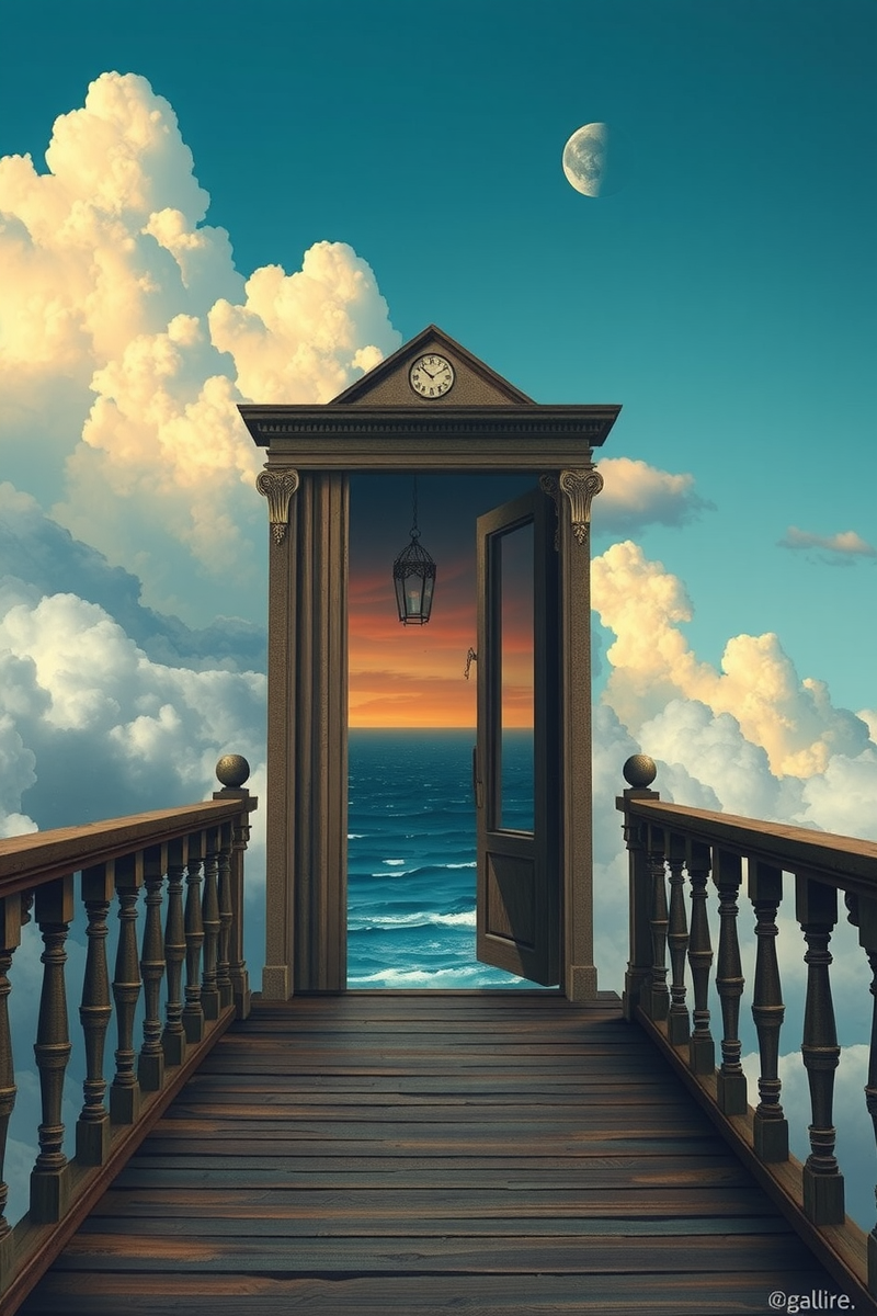 The dream did not have a plot, only a scene — A Library Under The Ocean On A Bridge Over Clouds