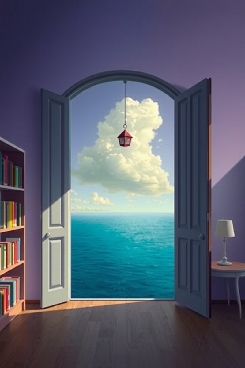 The dream did not have a plot, only a scene — A Library Under The Ocean Under A Violet Sky