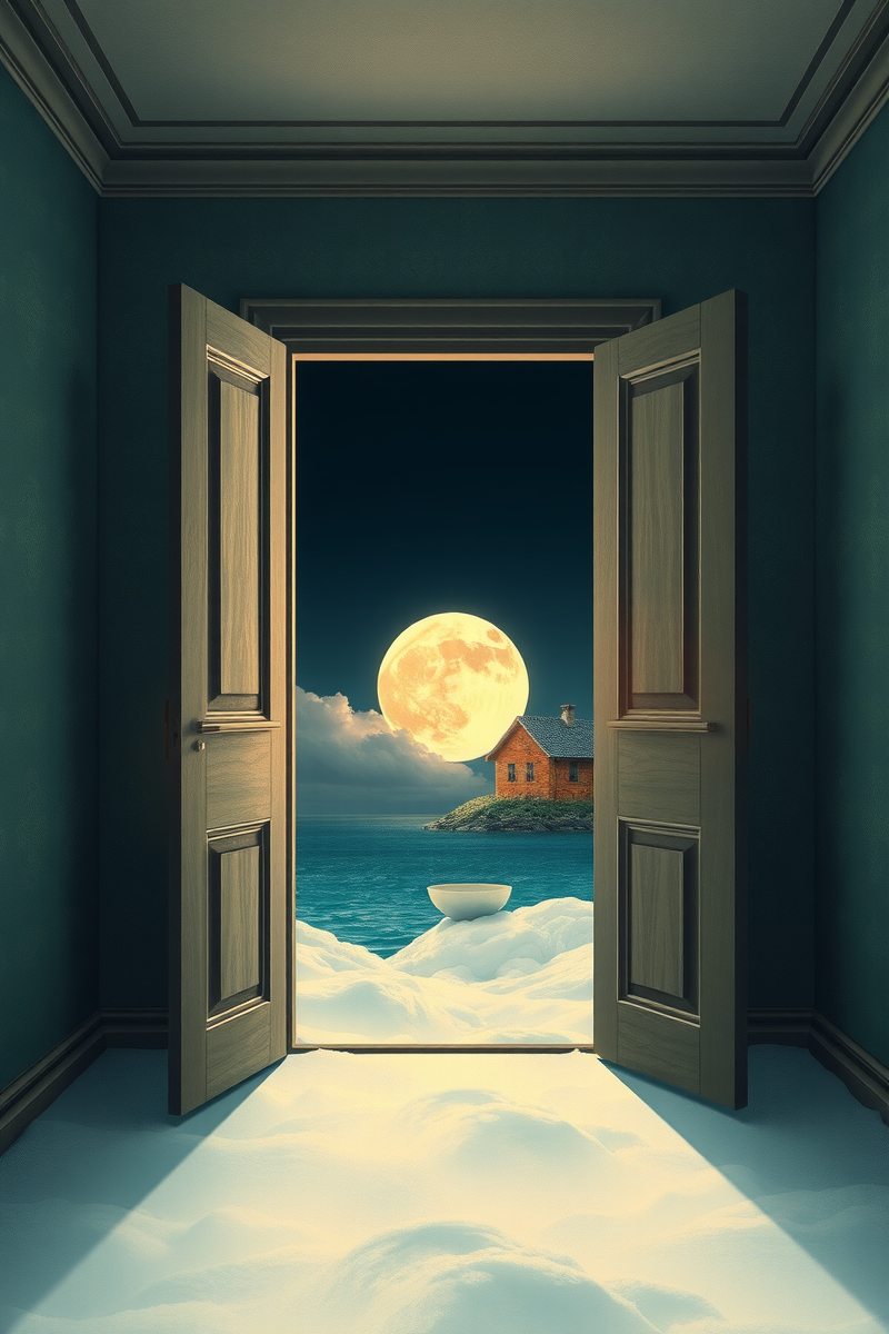 The dream did not have a plot, only a scene — A Moon Inside A Bowl In A Kitchen Full Of Snow