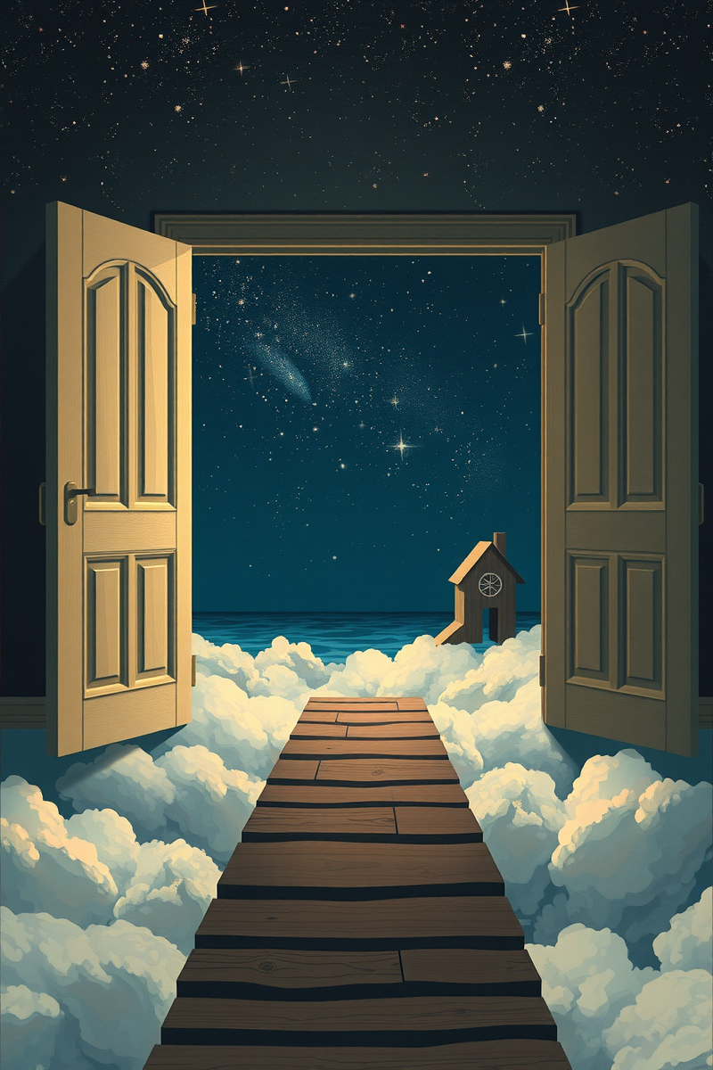 The dream did not have a plot, only a scene — A Room Filled With Stars On A Bridge Over Clouds