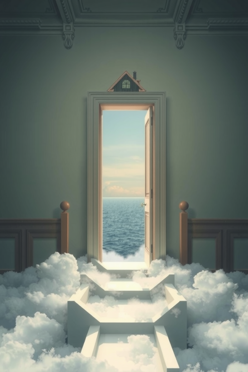 The dream did not have a plot, only a scene — A Staircase Into A Cloud At The Bottom Of A Bright Sea