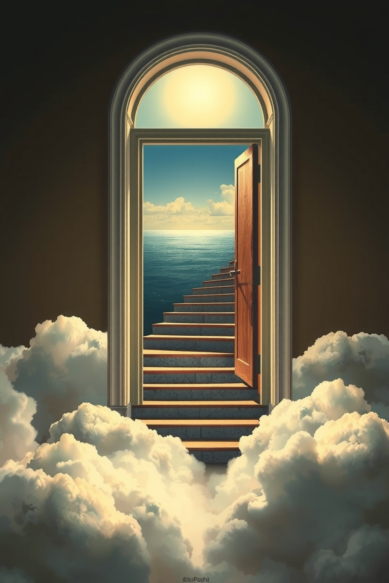 The dream did not have a plot, only a scene — A Staircase Into A Cloud In A City Folded Like Paper
