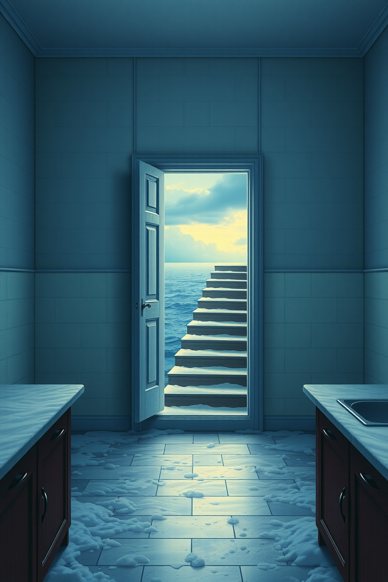 The dream did not have a plot, only a scene — A Staircase Into A Cloud In A Kitchen Full Of Snow