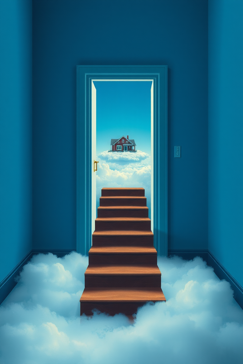 The dream did not have a plot, only a scene — A Staircase Into A Cloud Inside A Blue Room
