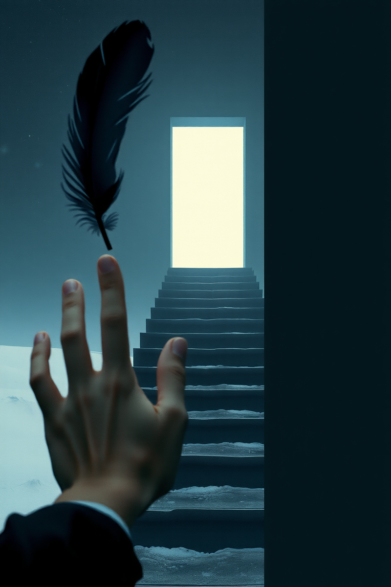 There was only one image — A Black Feather A Field Under Snow