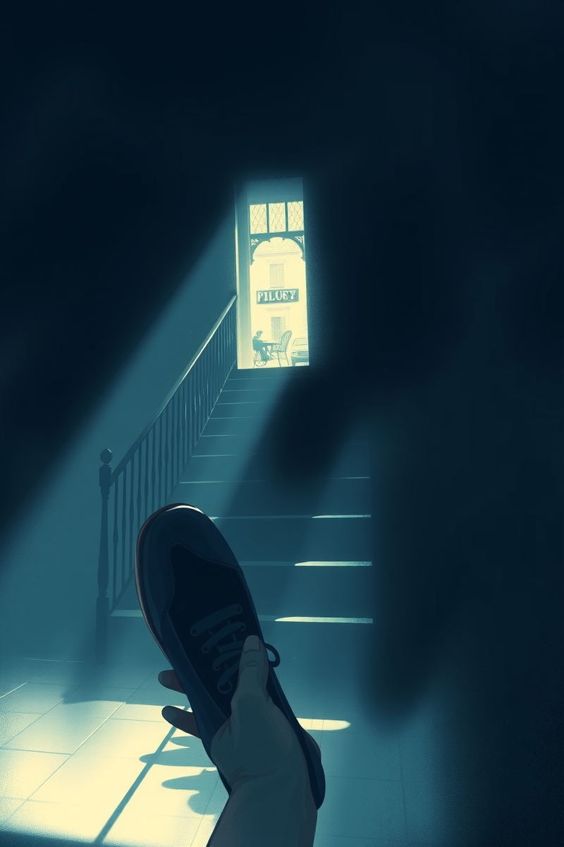 There was only one image — A Single Shoe A Flooded Street
